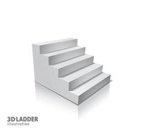 Design elements White stairs realistic illustration design with shadow. 3D Stand on isolated. Illustration for promotional presentation vector