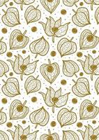 Physalis, winter cherry seamless pattern, texture, background. vector