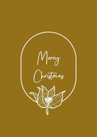 Physalis with geometric shapes and Merry Christmas text. vector