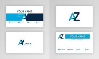 Blue Business Card Template. Simple Identity Card Design With Alphabet Logo And Slash Accent Decoration. For Corporate, Company, Professional, Business, Advertising, Public Relations, Brochure, Poster vector