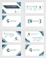 Blue Business Card Template. Simple Identity Card Design With A Geometric Decoration In The Corner. For Corporate, Company, Professional, Business, Advertising, Public Relations, Brochure, Poster vector