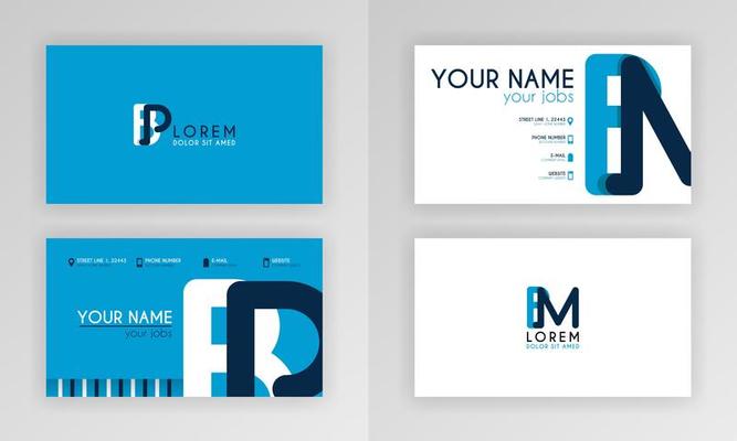 Blue Business Card Template. Simple Identity Card Design With Alphabet Logo And Slash Accent Decoration. For Corporate, Company, Professional, Business, Advertising, Public Relations, Brochure, Poster