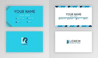 Blue Business Card Template. Simple Identity Card Design With Alphabet Logo And Slash Accent Decoration. For Corporate, Company, Professional, Business, Advertising, Public Relations, Brochure, Poster vector