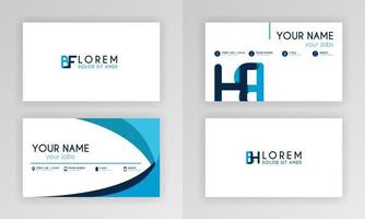 Blue Business Card Template. Simple Identity Card Design With Alphabet Logo And Slash Accent Decoration. For Corporate, Company, Professional, Business, Advertising, Public Relations, Brochure, Poster vector