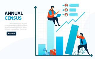 Vector Illustration For Population Census. Digital Concept With Survey And Check. Can Use For Landing Page, Template, Web, Mobile App, Poster, Banner, Flyer, Background, Website, Advertisement