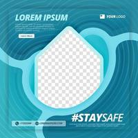 stay safe vector poster for work from home campaigns