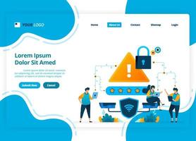 Vector landing page design of WiFi network security. protection rating on internet security networks. Illustration of landing page, website, mobile apps, poster, flyer