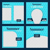 social media post for summer sale in June. new normal sale in summer season ads and promotions. social media marketing during a pandemic. the design can be used for website, post, stories and feed vector