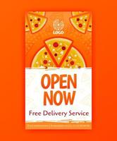 poster template of fast pizza free delivery for social media stories post and ads banner vector