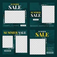 social media post for summer sale in June. new normal sale in summer season ads and promotions. social media marketing during a pandemic. the design can be used for website, post, stories and feed vector