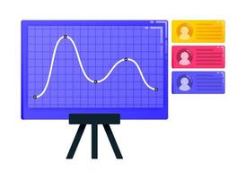 Design for employee performance, presentation and line chart. Can also be used for business, icon design, and graphic elements vector