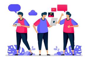 People chat with each other, casual conversation and say hello when they go back to work. Illustrations can be used for websites, web pages, landing pages, mobile apps, banners, flyers, posters vector