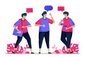 People chat with each other, casual conversation and say hello when they go back to work. Illustrations can be used for websites, web pages, landing pages, mobile apps, banners, flyers, posters vector