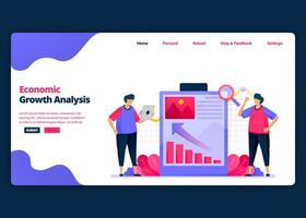 Vector cartoon banner template for presentation for economic growth and performance. Landing page and website creative design templates for business. Can be used for web, mobile apps, posters, flyers
