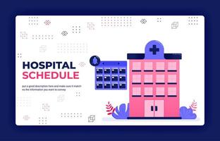 Landing page vector illustration of hospital treatment scheduling, doctor and patient visits, hospital bookings. Can be used for website web mobile apps poster flyer background element banner template