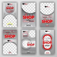 social media swipe stories set for background online promotion and online startup businesse. can be use for, landing page, website, mobile app, poster, flyer, coupon, gift card, smartphone ,web design vector