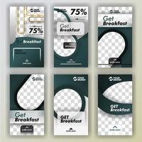 social media swipe stories set for background online promotion and online startup businesse. can be use for, landing page, website, mobile app, poster, flyer, coupon, gift card, smartphone ,web design vector