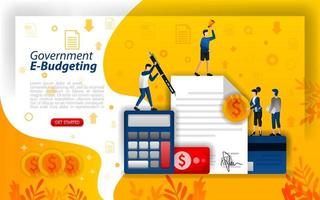 online financial planning, digital budgeting, online government budgeting, e-budgeting technology, concept vector ilustration. can use for, landing page, template, ui, web, mobile app, poster, banner