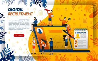 Digital online recruitment for companies and job seekers. application for HR and personnel, concept vector ilustration. can use for, landing page, template, ui, web, mobile app, poster, banner, flayer