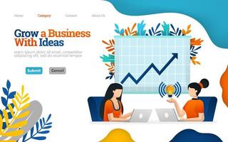 Increase business potential with work communication, talk to increase profits. Vector flat illustration concept, can use for, landing page, template, ui, web, homepage, poster, banner, flyer