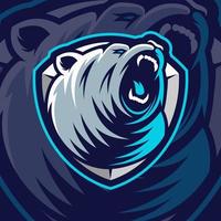 Bear mascot design on blue background vector