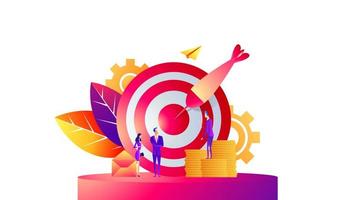 Business concept vector illustration, Target with an arrow, hit the target, goal achievement