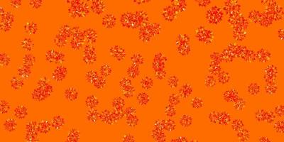 Light Orange vector pattern with colored snowflakes.