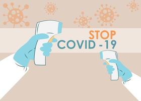 Digital thermometer for prevention from coronavirus, covid. vector