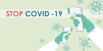 Digital thermometer for prevention coronavirus from covid. vector