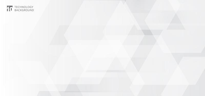 Abstract banner web white and gray geometric hexagon overlapping technology corporate design background.
