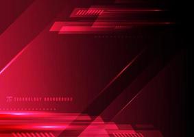 Abstract technology geometric red and black color shiny motion background. vector