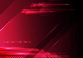 Abstract technology geometric red and black color shiny motion background. vector