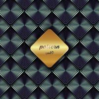 Abstract metallic geometric blue square pattern with shadow and golden background label. vector