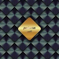 Abstract metallic geometric blue square pattern with shadow and golden background label. vector