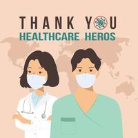 Thank you healthcare heros post vector