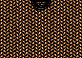 Abstract trendy gold chevron pattern on black background and texture. vector