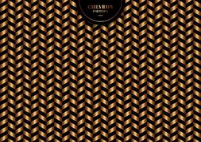 Abstract trendy gold chevron pattern on black background and texture. vector