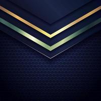 Abstract gold and green metallic geometric triangle header on dark blue background. vector