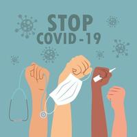 Join the fight against covid-19 poster vector