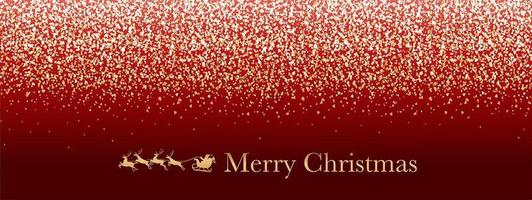 Abstract Red Christmas Background With Gold Glitter Particles And Text Space. vector