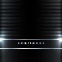 Abstract blue lines with lighting effect on black metallic background and texture. vector