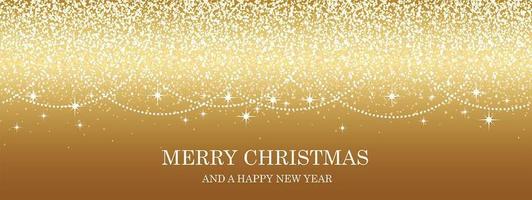 Abstract Gold Christmas Background With Bright Glittering Particles And Text Space. vector