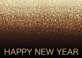 Happy New Year Background Illustration With Gold Glitter Particles Light. vector