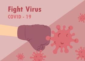 People fight Covid-19 coronavirus concept vector