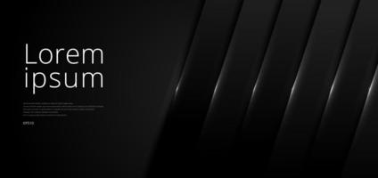 Abstract banner black overlap layers with lighting on dark background space for your text.