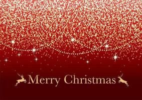 Abstract Red Christmas Background With Gold Glitter Particles And Text Space. vector