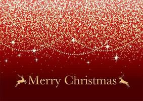 Abstract Red Christmas Background With Gold Glitter Particles And Text Space. vector