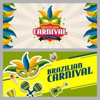 Ilustración de vector de banner de plantilla de carnaval brasileño