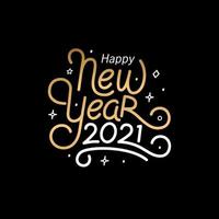 Happy New Year 2021 with lettering typography style for greeting card vector