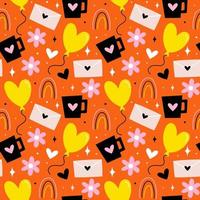 Hand drawn valentines day pattern vector